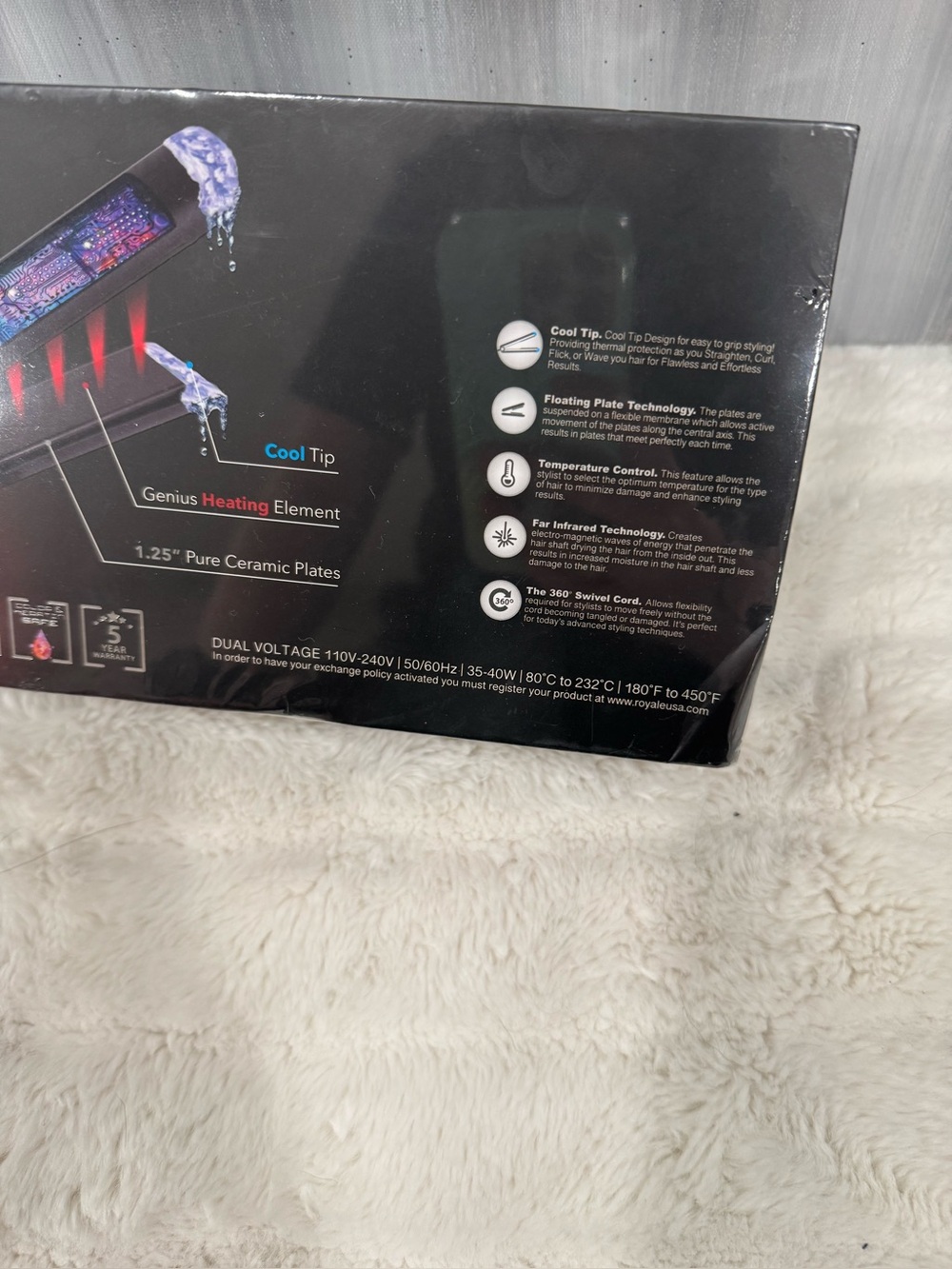 NEW Royale Platinum Genius Heating Element 1.25 Flat Iron - Picture 4 of 4